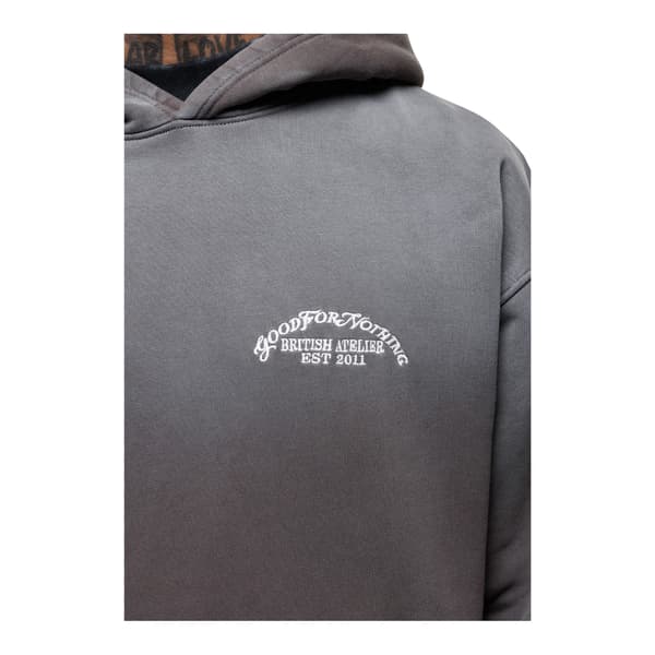 Good For Nothing Herr Abrade Fade Splatter Pull Over Oversized Hoodie
