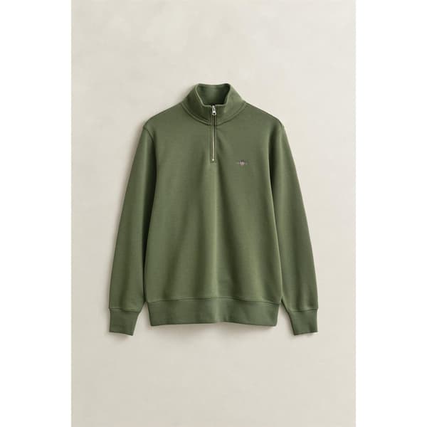 Gant Herr Half Zip Tröja med Broderad Logotyp