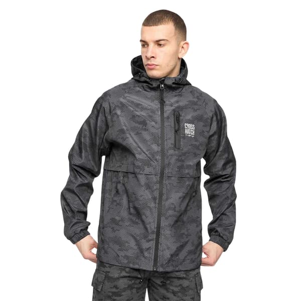 Crosshatch Herr Janscore Heltäckande Tryckt Polyester Jacka med Huva