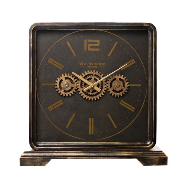 Wm.Widdop Mantle Clock With Moving Gears - 38cm