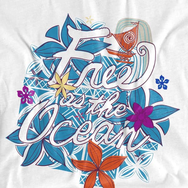 Moana Unisex Aikuisten Vapaa Kuin Valtameri T-paita