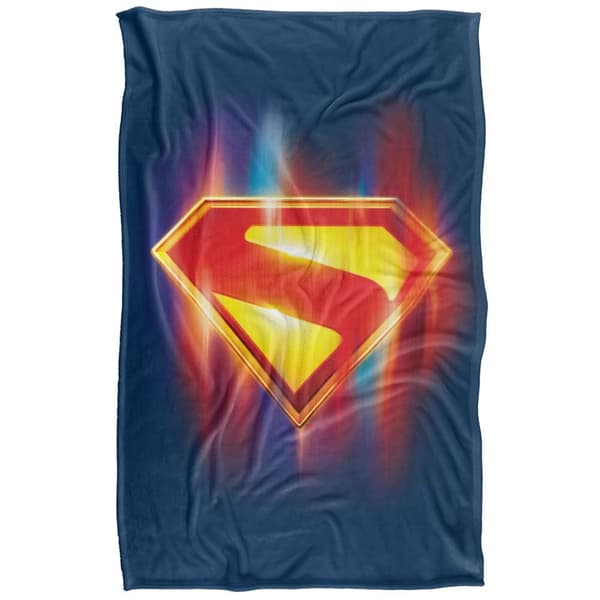 Superman 2025 Glow Logo Soft Touch Blanket