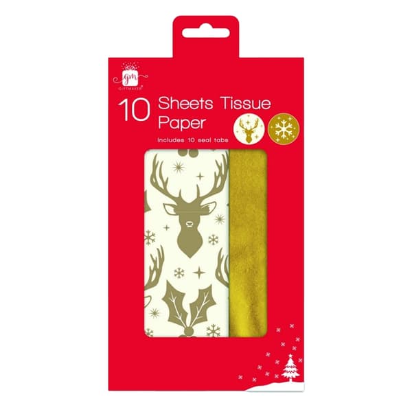 Giftmaker Hjort Jul Silkespapper (10-pack)