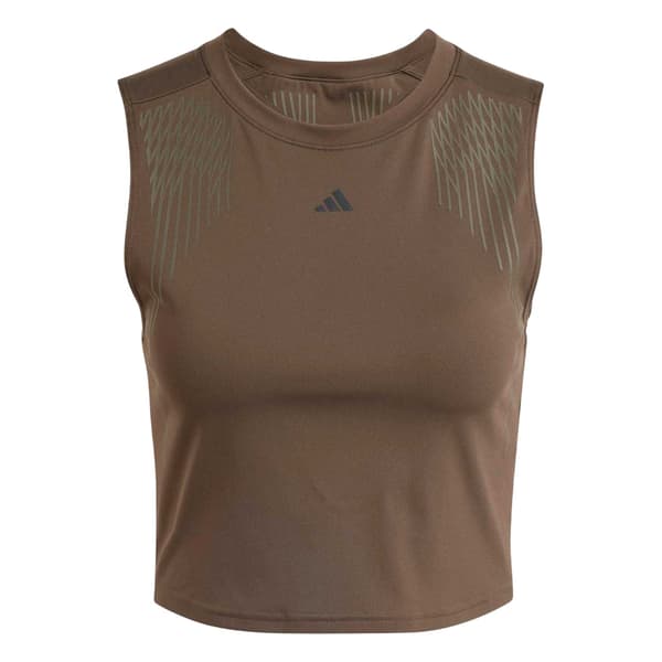 Adidas Dam Pro Randig Croppad Linne