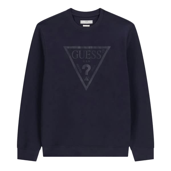 Guess Mens Embossed Crew Neck Slim Sweatshirt