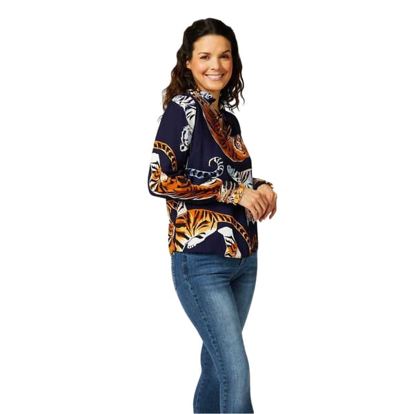 Biba Dam Tiger Långärmad Blus