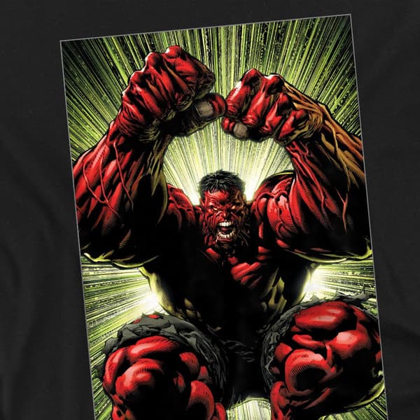 Marvel Herr Röd Hulk Attack T-Shirt