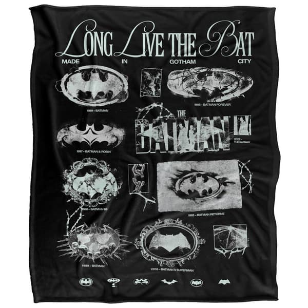 Batman Soft Touch Grunge Logo Blanket