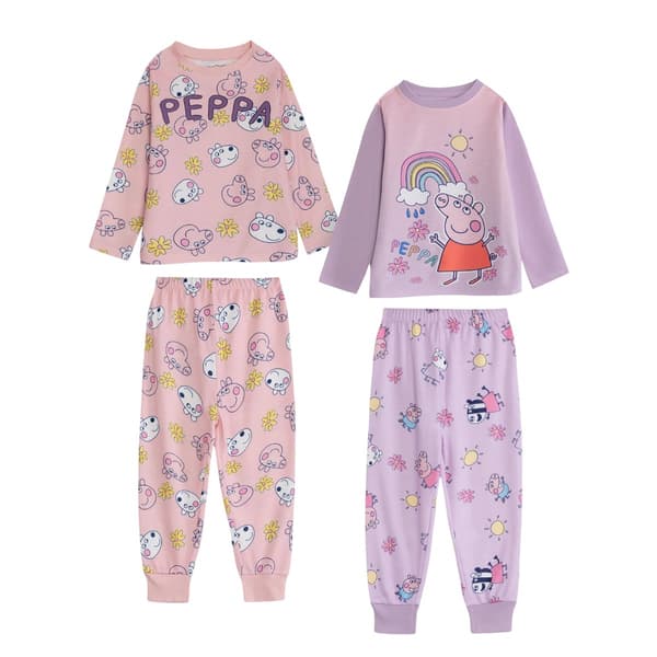 Peppa Pig Pyjamas för flickor med lång ärm (2-pack)