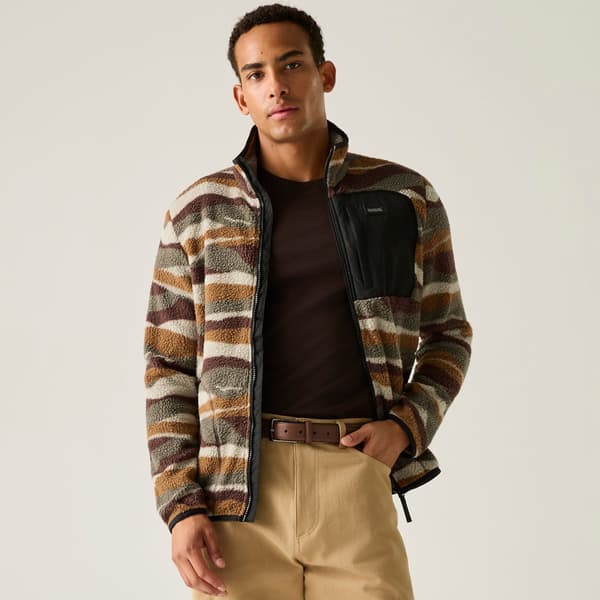 Regatta Mens Frankie Mountain Range Borg Full Zip Fleece Jacket