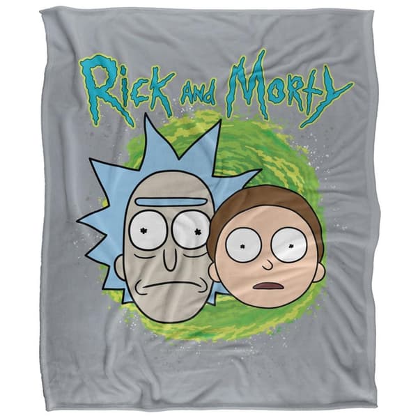 Rick And Morty Floating Heads Soft Touch Blanket