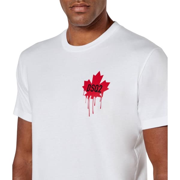 DSquared2 Mens Dripping Maple Leaf Cotton T-Shirt
