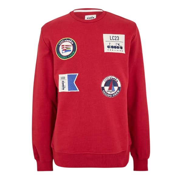 Diadora Mens Sailing Patch Regular Long-Sleeved Sweatshirt