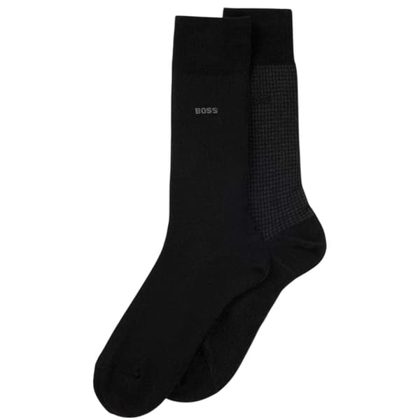 Boss Herrstrumpor med hundtandsmönster (2-pack)