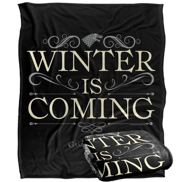 Game of Thrones Winter Is Coming Silky Scroll Blanket