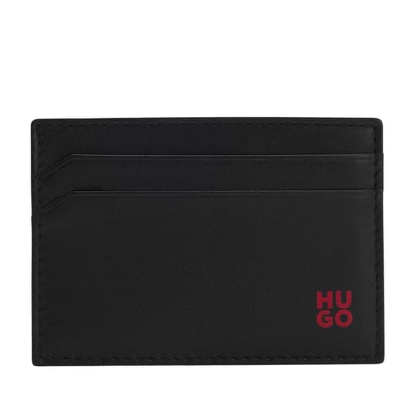 Hugo Red Logo Leather Card Holder