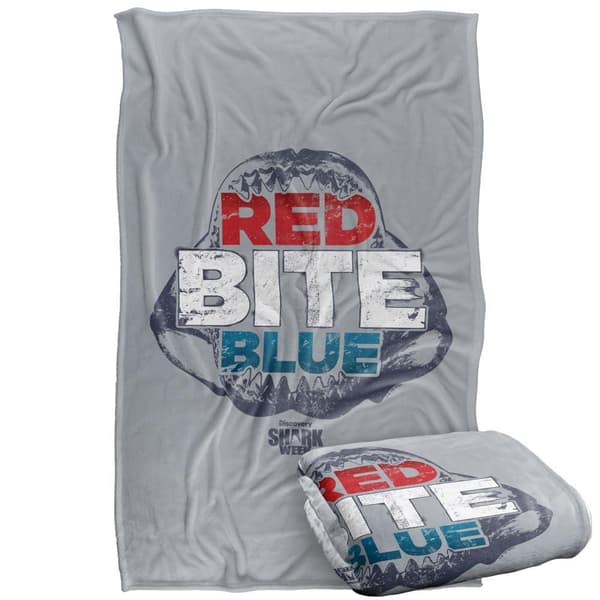Shark Week Red Bite And Blue Soft Touch Blanket
