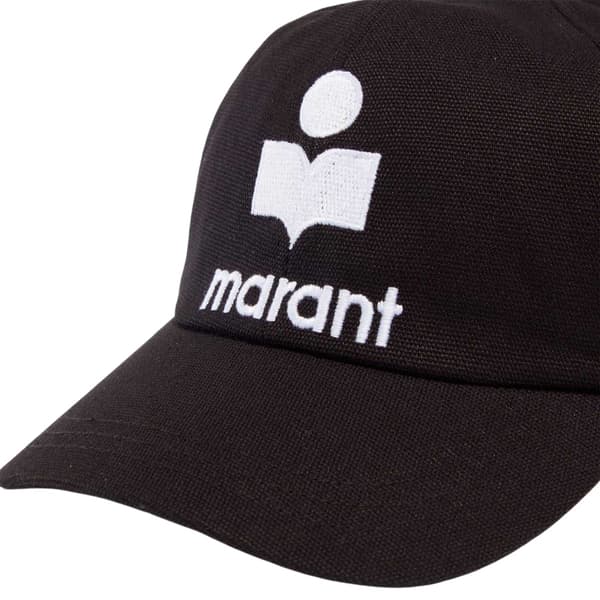 Isabel Marant Dam Tyron Broderad Logotyp Bomullsbasebollkeps