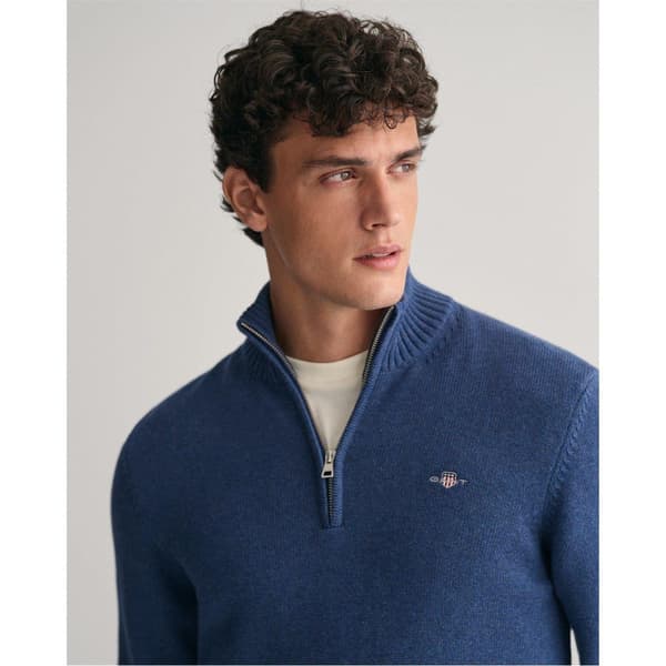 Gant Mens Micro Textured Half Zip Sweatshirt