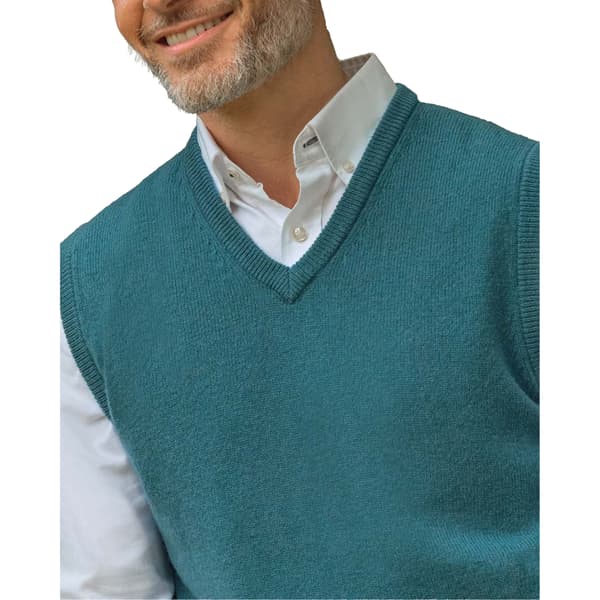 WoolOvers Mens V Neck Sleeveless Pullover