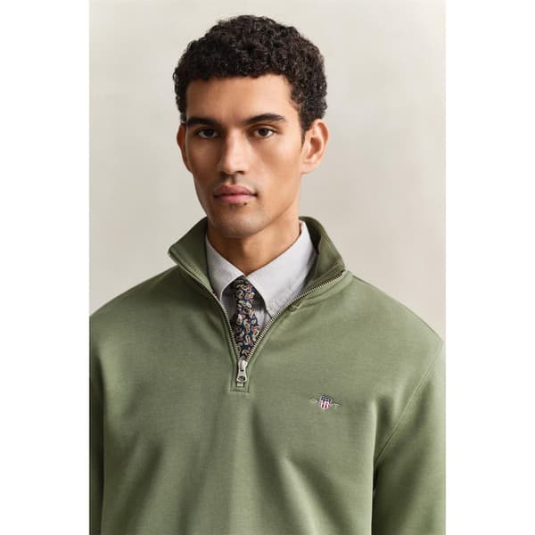 Gant Herr Half Zip Tröja med Broderad Logotyp