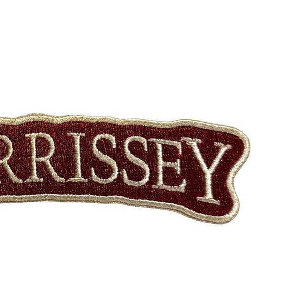 Morrissey Woven Arched Logo Iron On Patch