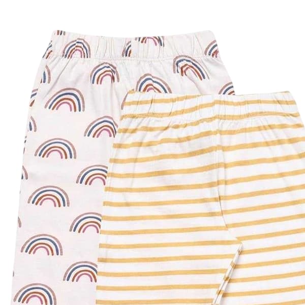 Lilly & Sid Toddler Rainbowrandiga Leggings i Bomull (2-pack)
