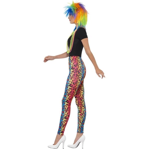 Smiffys Dam/Dam Neon Leopardmönstrade Leggings