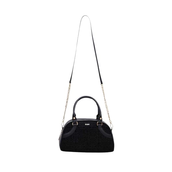 Biba Logo Leather Bowling Bag