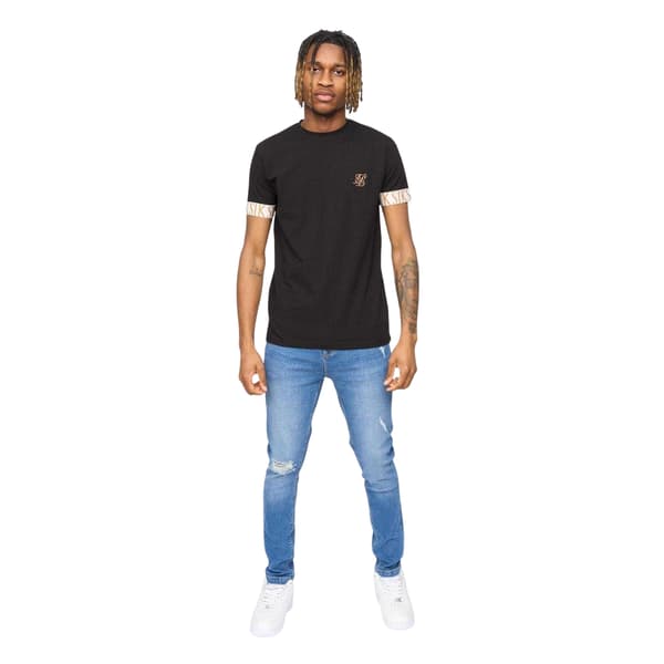 SikSilk Herr Tech Logo Märkt Ärm T-Shirt