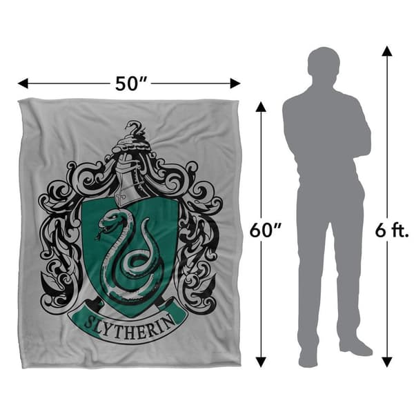 Harry Potter Silky Slytherin Crest Supersoft Blanket
