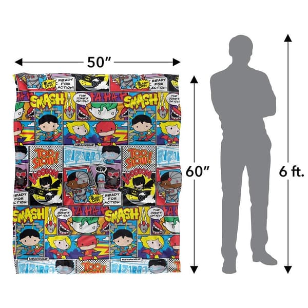 Justice League Chibi Comic Collage Blanket