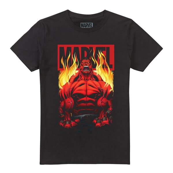 Marvel Miesten Punainen Hulk Fire T-paita