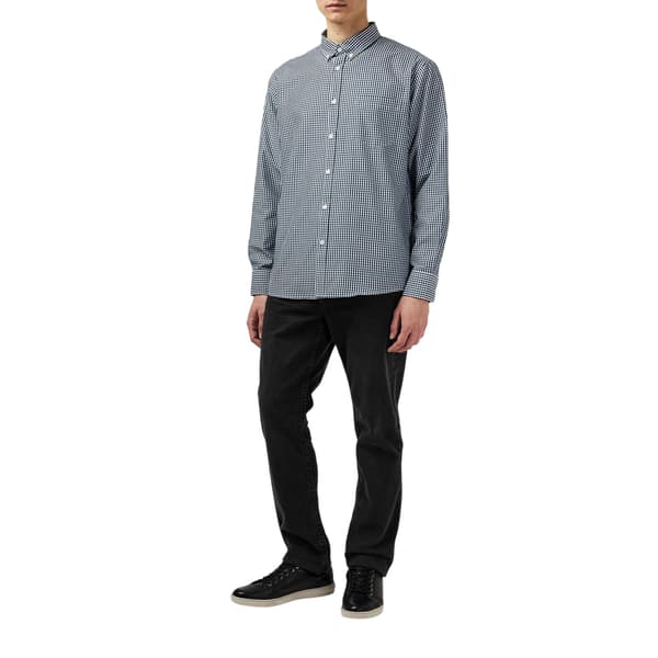 Fabric Mens Patterned Poplin Long-Sleeved Shirt