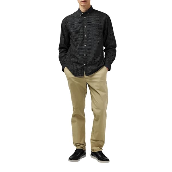 Fabric Mens Patterned Poplin Long-Sleeved Shirt