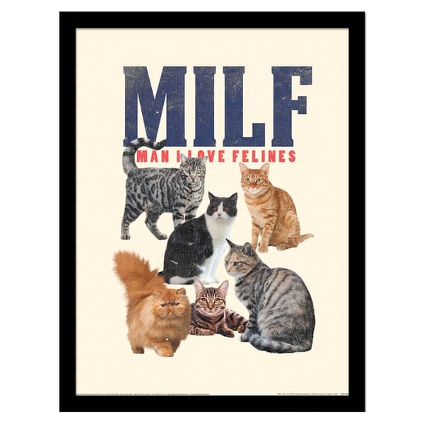 Threadless Milf Cats Framed Poster