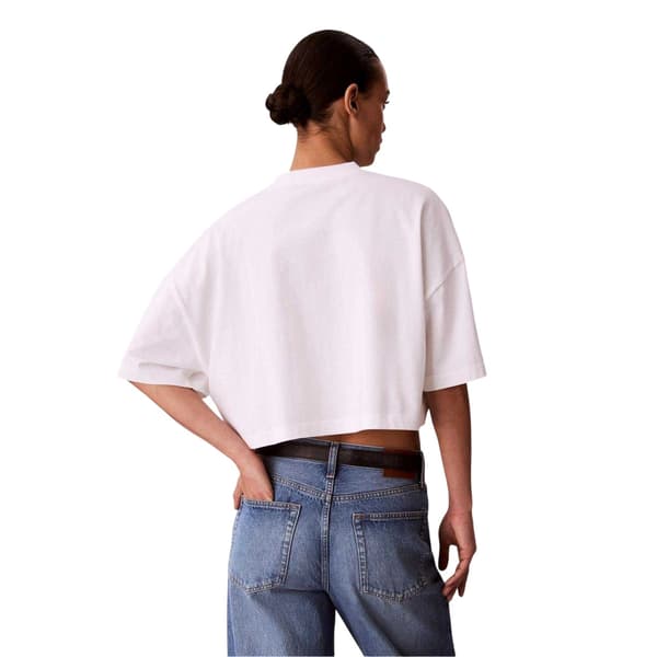 Calvin Klein Dam/Dam Arched Logo Boxy Oversized Croppad Topp