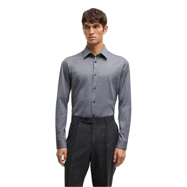 Boss Mens Geometric Regular Formal Shirt