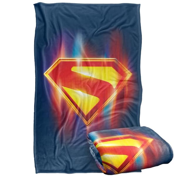 Superman 2025 Glow Logo Soft Touch Blanket