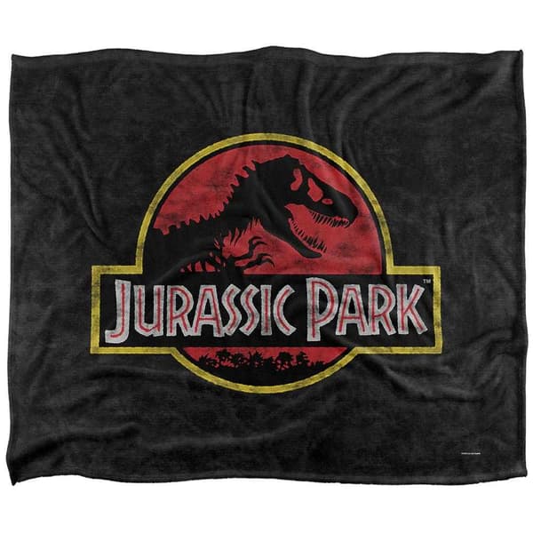 Jurassic Park Silky Classic Logo Supersoft Throw