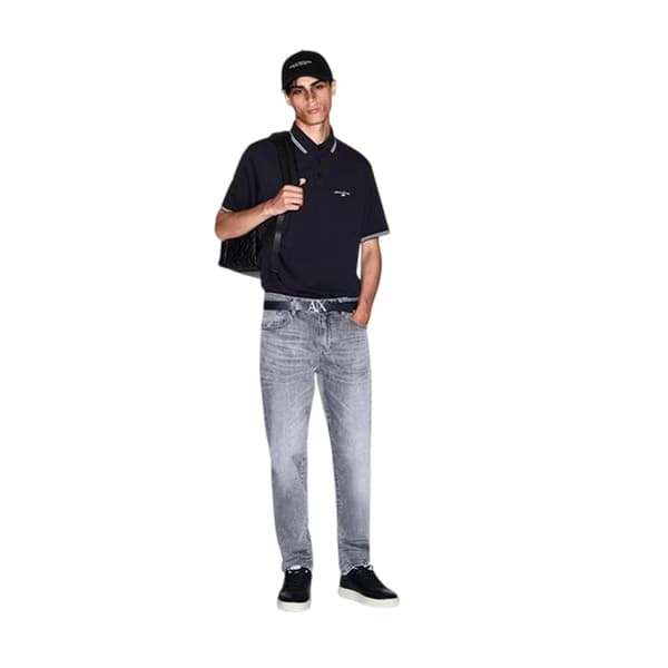Armani Exchange Herrbroderad Pikétröja med Krage