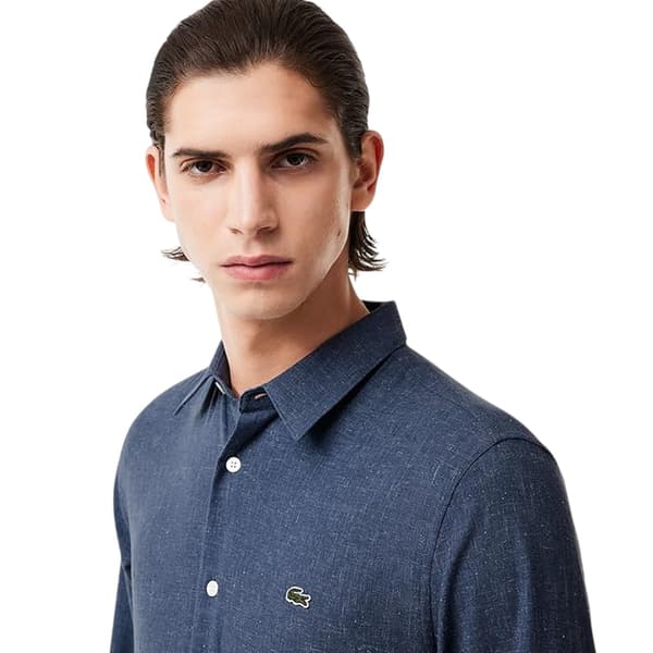 Lacoste Herrskjorta med lång ärm, normal passform
