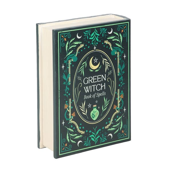 Something Different Green Witch Book Decorative Box