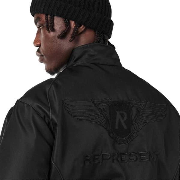 Represent Mens Ribbed Collar Bomber Jacket