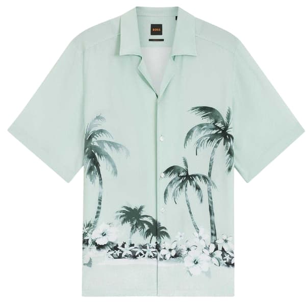 Boss Mens Patterned Short-Sleeved Shirt