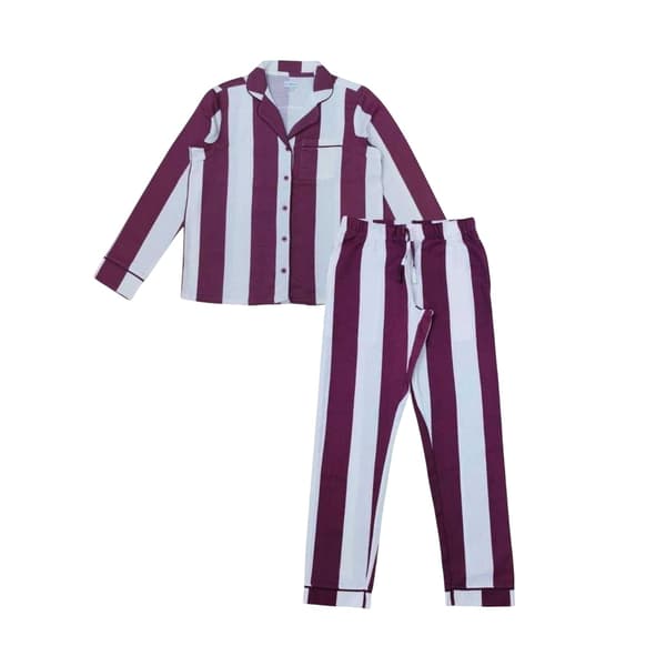 Linea Pyjamasset med ränder och knappar för damer