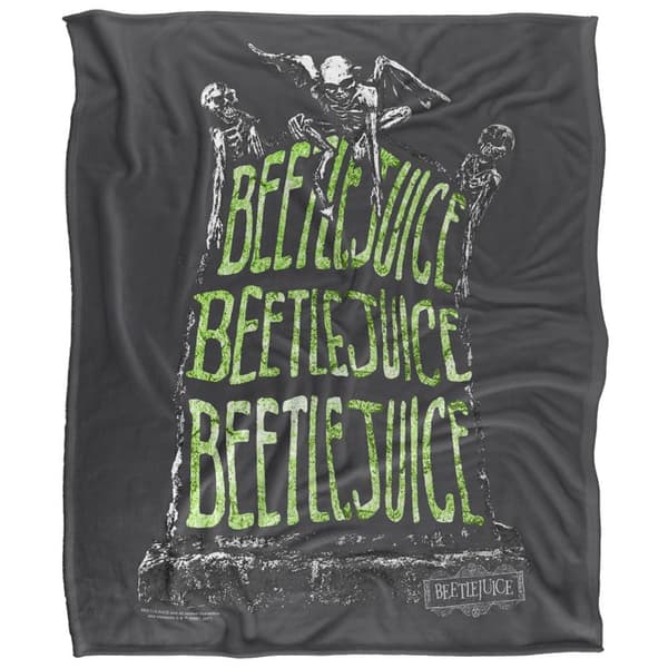 Beetlejuice Headstone Name Soft Touch Blanket