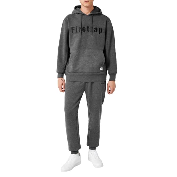 Firetrap Herr Grafisk Fleecetröja med huva