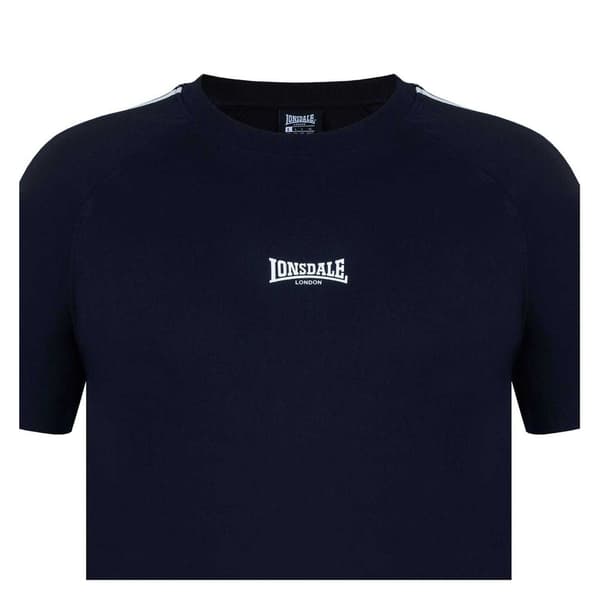 Lonsdale Herr Randig Logotyp Regular Raglan T-Shirt