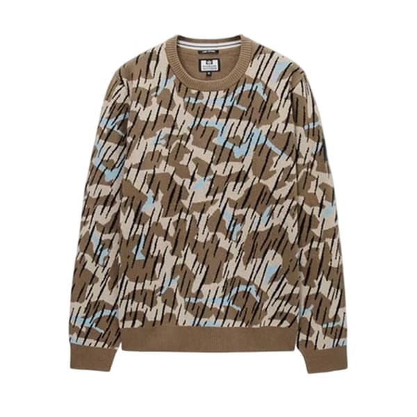 Weekend Offender Mens Camo Knitted Sweatshirt